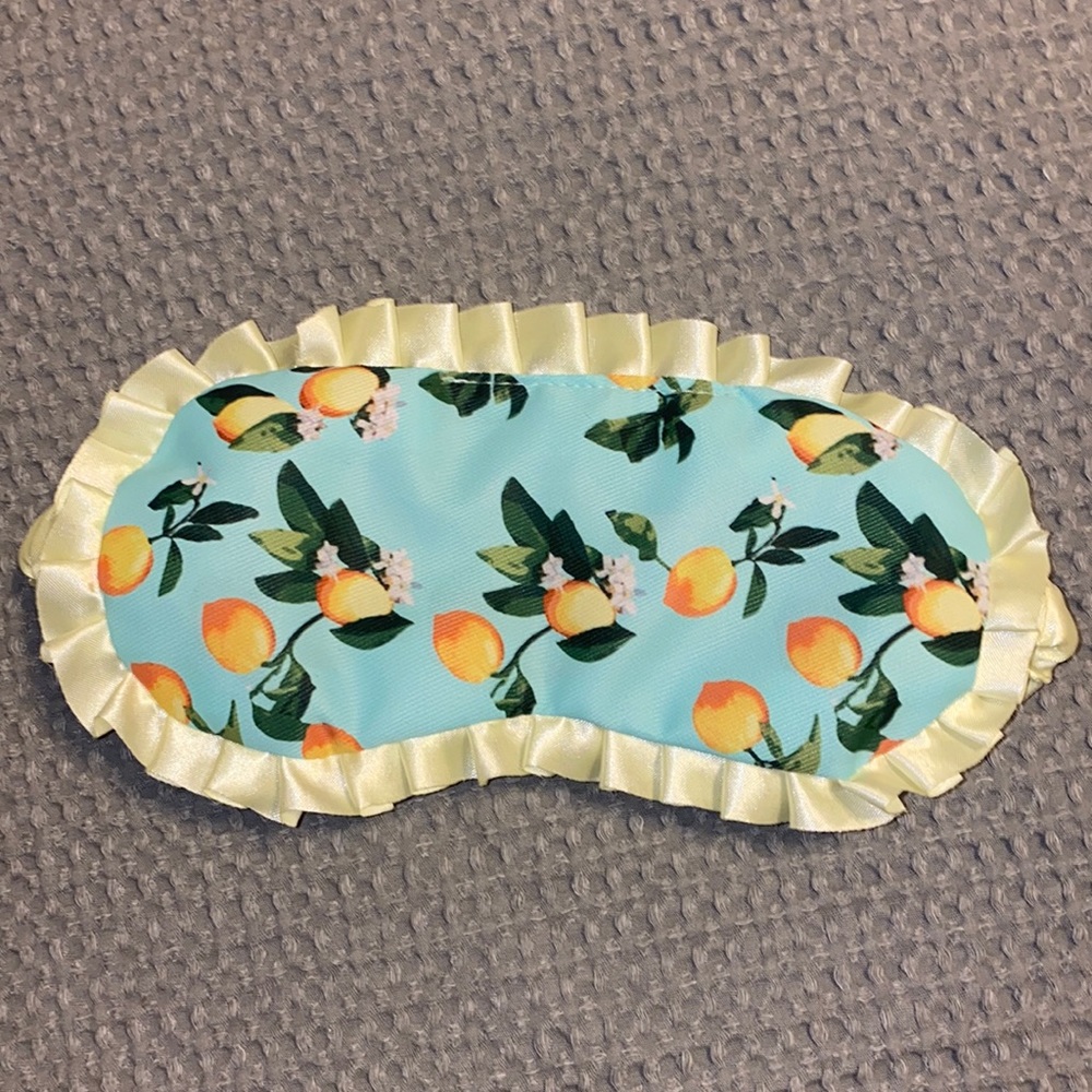 Lemon Print Satin Sleep Mask